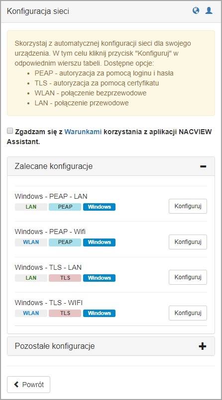 Konfiguracja sieci Konfiguracja sieci